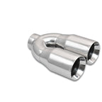 Vibrant 2.5in ID Dual 3.5in OD Round SS Tips (Double Wall, Straight Cut) Vibrant Tips