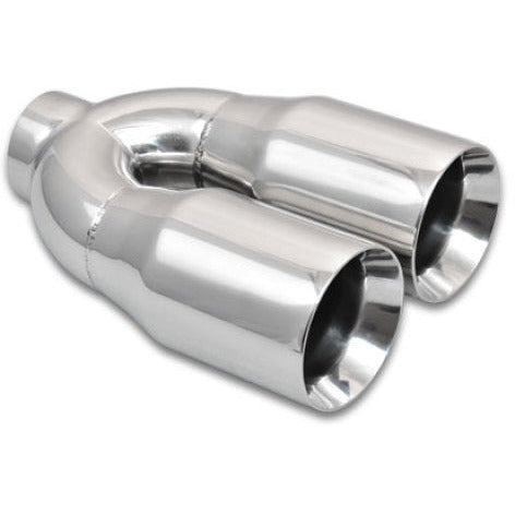 Vibrant 2.5in ID Dual 3.5in OD Round SS Tips (Double Wall, Straight Cut) Vibrant Tips