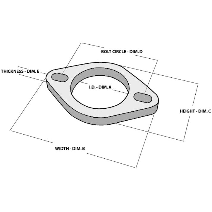 Vibrant 2-Bolt T304 SS Exhaust Flanges (2.5in I.D.) - 5 Flange Bulk Pack Vibrant Flanges