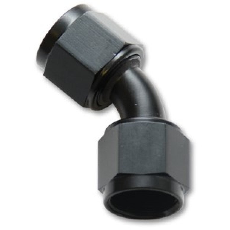 Vibrant -20AN X -20AN Female Flare Swivel 45 Deg Fitting (AN To AN) -Anodized Black Only Vibrant Fittings
