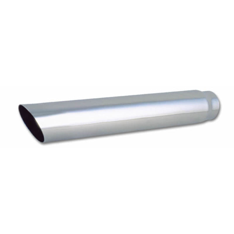Vibrant 3.5in Round SS Truck/SUV Exhaust Tip (Single Wall Angle Cut) - 2.5in inlet 20in long Vibrant Tips
