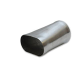 Vibrant 3.5in oval (Nominal) x 3.5in Round Transiton adapter T304 SS 6in long Vibrant Flanges