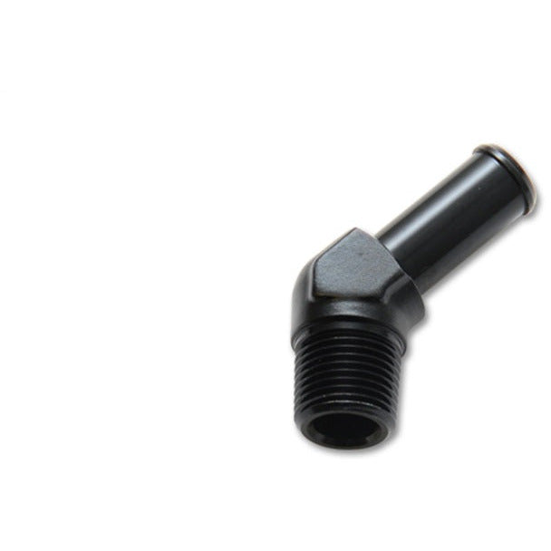 Vibrant 3/8 NPT to 1/2in Barb Straight Fitting 45 Deg Adapter - Aluminum Vibrant Fittings