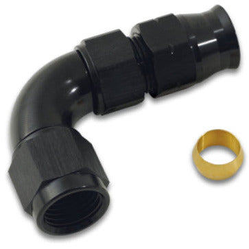 Vibrant 3/8In Tube to -6AN Female 90 Degree Union Adapter Fitting w/ Olive Inserts Vibrant Fittings
