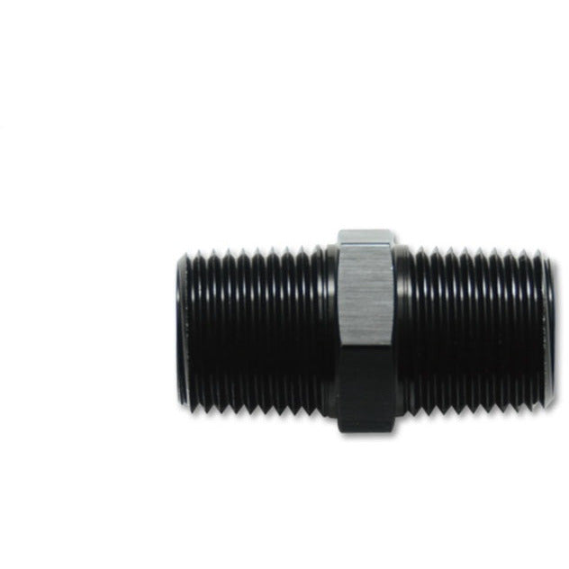 Vibrant 3/8in NPT x 3/8in NPT Straight Union Pipe Adapter Fitting - Aluminum Vibrant Fittings