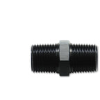 Vibrant 3/8in NPT x 3/8in NPT Straight Union Pipe Adapter Fitting - Aluminum Vibrant Fittings
