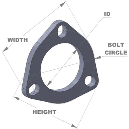 Vibrant 3-Bolt T304 SS Exhaust Flange (2.25in I.D.) Vibrant Flanges