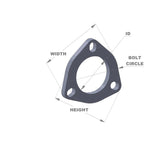 Vibrant 3-Bolt T304 SS Exhaust Flange (2.25in I.D.) Vibrant Flanges