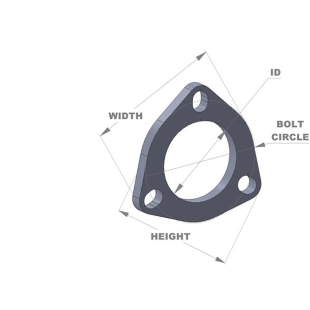 Vibrant 3-Bolt T304 SS Exhaust Flanges (3in I.D.) - 5 Flange Bulk Pack Vibrant Flanges