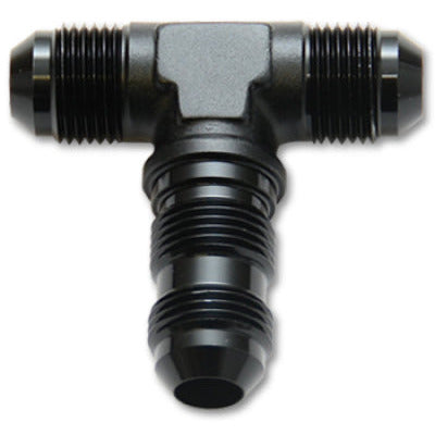 Vibrant -3AN Bulkhead Adapter Tee Fitting - Anodized Black Only Vibrant Fittings