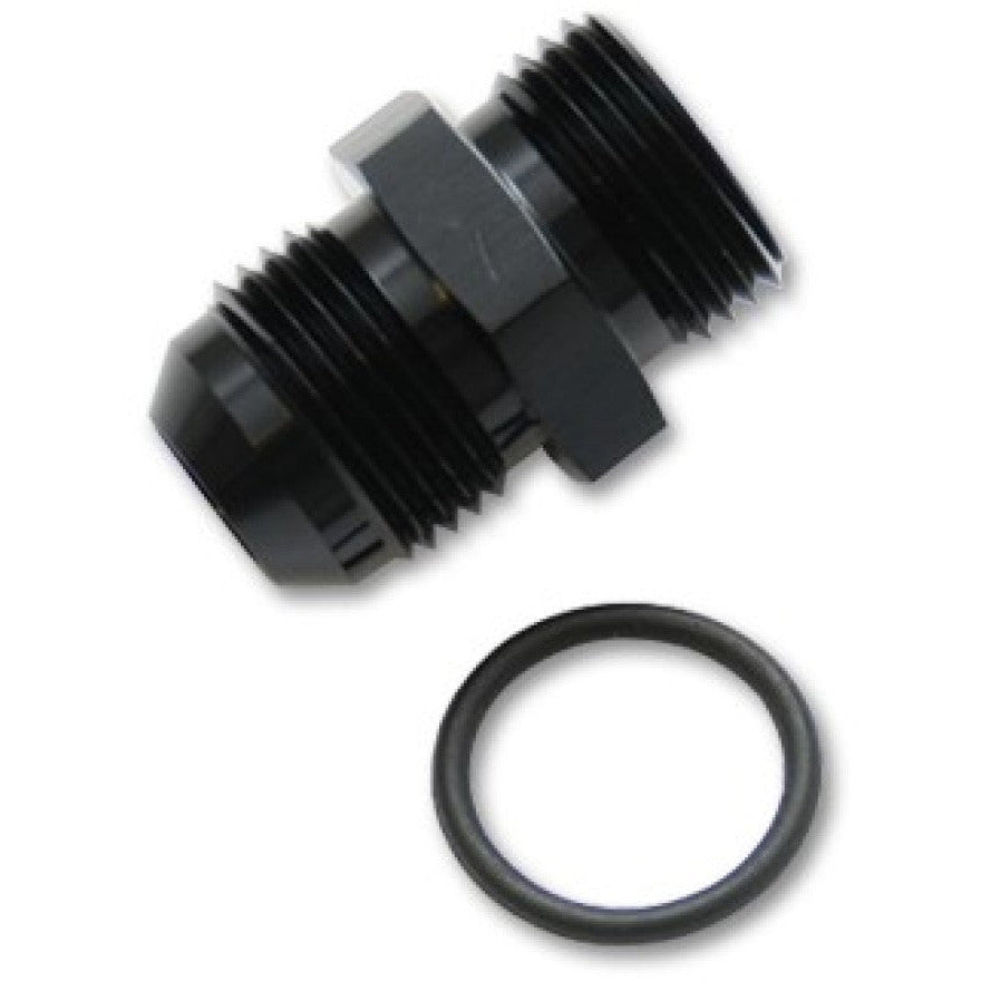 Vibrant -3AN Male Flare to -4 ORB Male Straight Adapter w/O-Ring - Anodized Black Vibrant Fittings
