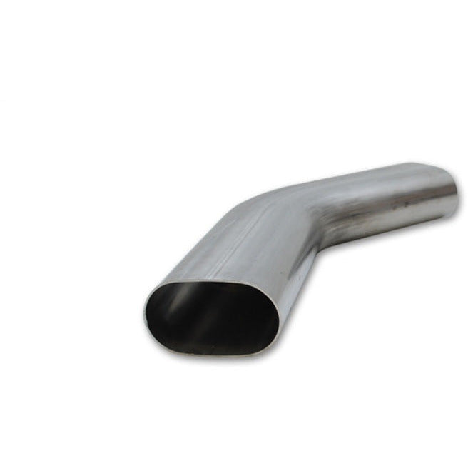 Vibrant 3in Oval (Nominal Size) T304 SS 45 deg Mandrel Bend 6in x 6in leg lengths Vibrant Steel Tubing