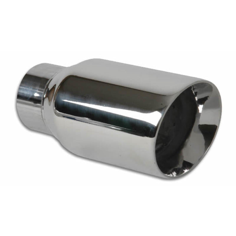 Vibrant 3in Round SS Exhaust Tip (Double Wall Angle Cut Beveled Outlet) Vibrant Tips