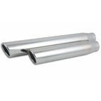 Vibrant 3in Round SS Truck/SUV Exh Tip (Single wall Angle Cut Rolled Edge) - 2.5in inlet 11in long Vibrant Tips