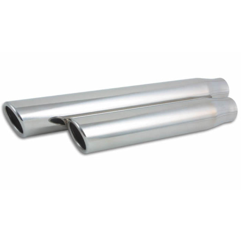 Vibrant 3in Round SS Truck/SUV Exh Tip (Single wall Angle Cut Rolled Edge) - 2.5in inlet 11in long Vibrant Tips