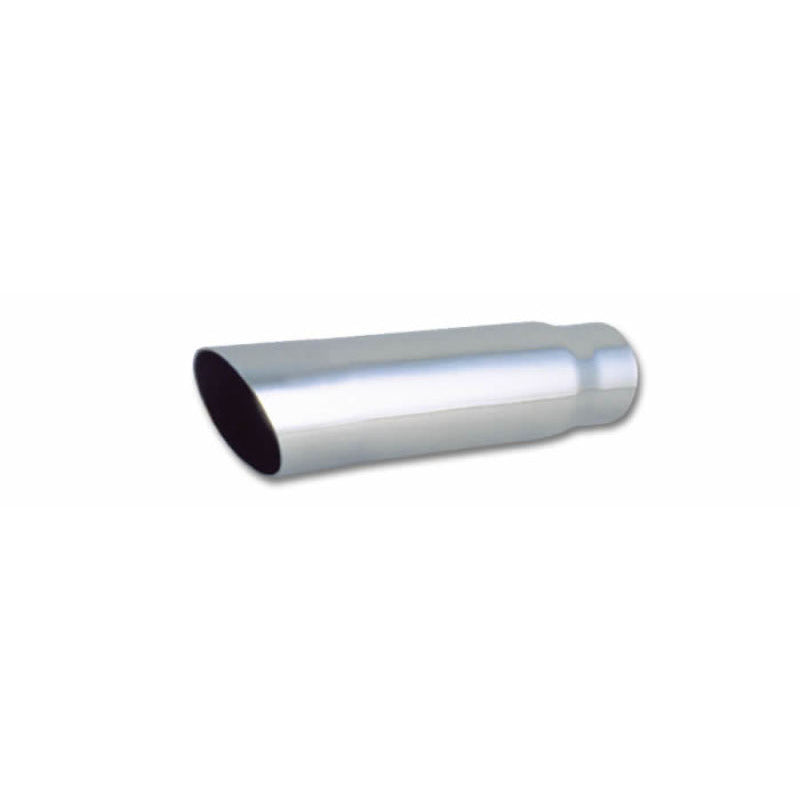 Vibrant 3in Round SS Truck/SUV Exhaust Tip (Single Wall Angle Cut) - 2.5in inlet 11in long Vibrant Tips