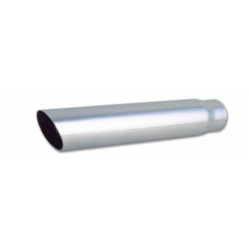 Vibrant 3in Round SS Truck/SUV Exhaust Tip (Single Wall Angle Cut) - 2.5in inlet 18in long Vibrant Tips