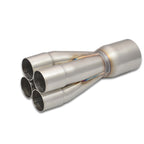 Vibrant 4-1 SS Merge Collectors (1-3/4in Inlet Slipover ID 2-1/2in Merge Outlet OD) Single Unit Vibrant Merge Collectors