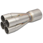 Vibrant 4-1 SS Merge Collectors (1-3/4in Inlet Slipover ID 2-1/2in Merge Outlet OD) Single Unit Vibrant Merge Collectors