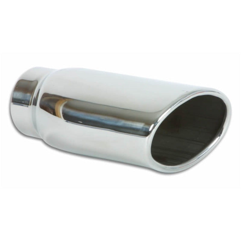 Vibrant 4.5in x 3in Oval SS Exhaust Tip (Single Wall Angle Cut Rolled Edge) Vibrant Tips