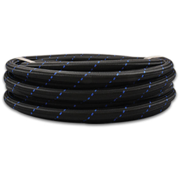Vibrant -4 AN Two-Tone Black/Blue Nylon Braided Flex Hose (10 foot roll) Vibrant Hoses