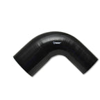 Vibrant 4 Ply Reinforced Silicone 90 degree Transition Elbow - 2.5in I.D. x 3in I.D. (BLACK) Vibrant Silicone Couplers & Hoses