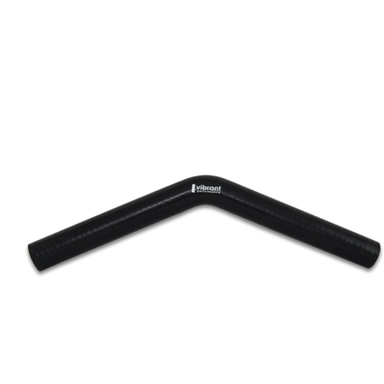 Vibrant 4 Ply Reinforced Silicone Elbow Connector - 1.25in ID x 8in Leg 45 Deg Elbow (BLACK) Vibrant Silicone Couplers & Hoses