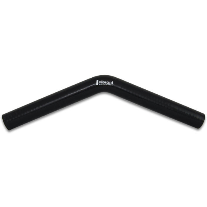 Vibrant 4 Ply Reinforced Silicone Elbow Connector - 1in ID x 8in Leg 45 Deg Elbow (BLACK) Vibrant Silicone Couplers & Hoses