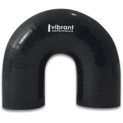 Vibrant 4 Ply Reinforced Silicone Elbow Connector - 2in ID x 5.50in Leg 180 Deg Elbow (BLACK) Vibrant Silicone Couplers & Hoses