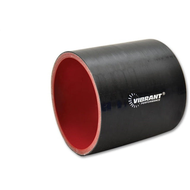 Vibrant 4 Ply Reinforced Silicone Straight Hose Coupling - 3in I.D. x 3in long (BLACK) Vibrant Silicone Couplers & Hoses