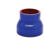 Vibrant 4 Ply Reinforced Silicone Transition Connector - 2in I.D. x 2.5in I.D. x 3in long (BLUE) Vibrant Silicone Couplers & Hoses