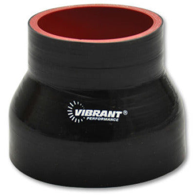 Vibrant 4 Ply Reinforced Silicone Transition Connector - 3.5in I.D. x 4in I.D. x 3in long (BLACK) Vibrant Silicone Couplers & Hoses