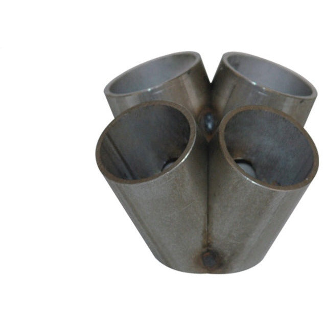 Vibrant 4 into 1 SS Turbo Mani Collector for T3 T3/T4 in Flange 48mm Pipe OD 3in tall 72mmx48mm out Vibrant Merge Collectors