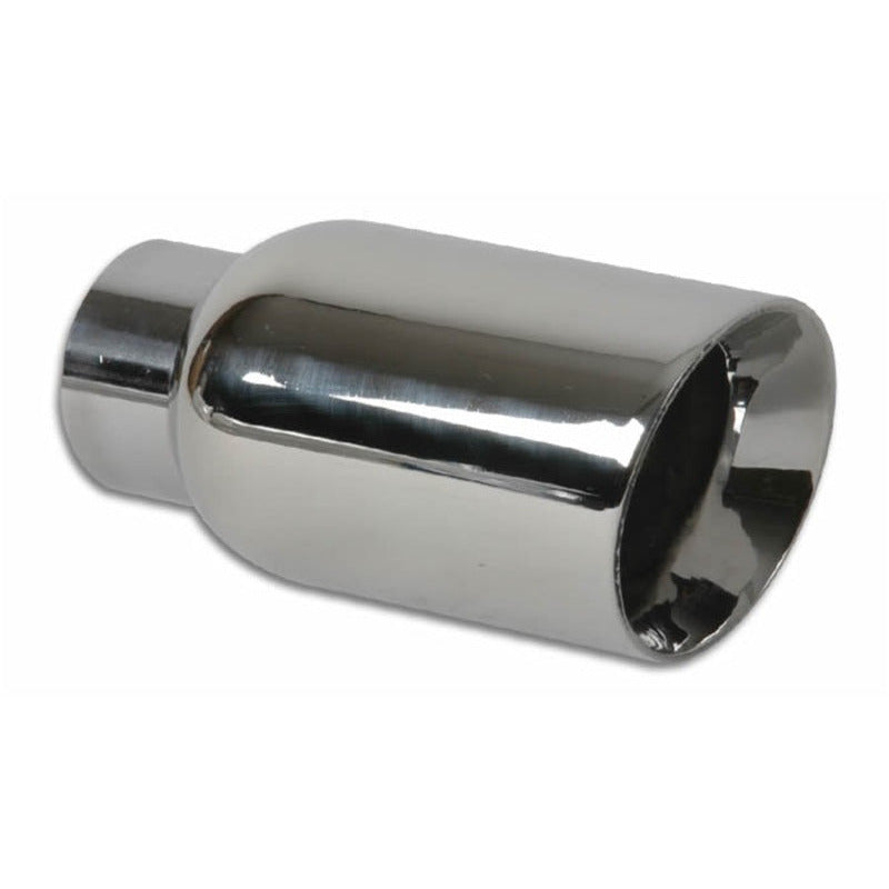 Vibrant 4in Round SS Exhaust Tip (Double Wall Angle Cut Beveled Outlet) Vibrant Tips