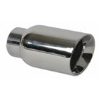 Vibrant 4in Round SS Exhaust Tip (Double Wall Angle Cut Beveled Outlet) Vibrant Tips