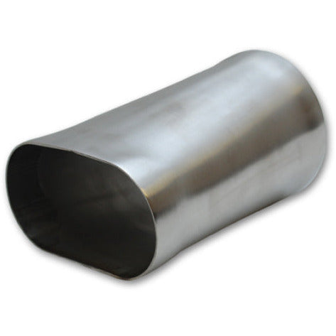 Vibrant 4in oval (Nominal) x 4in Round Transiton adapter T304 SS 6in long Vibrant Flanges