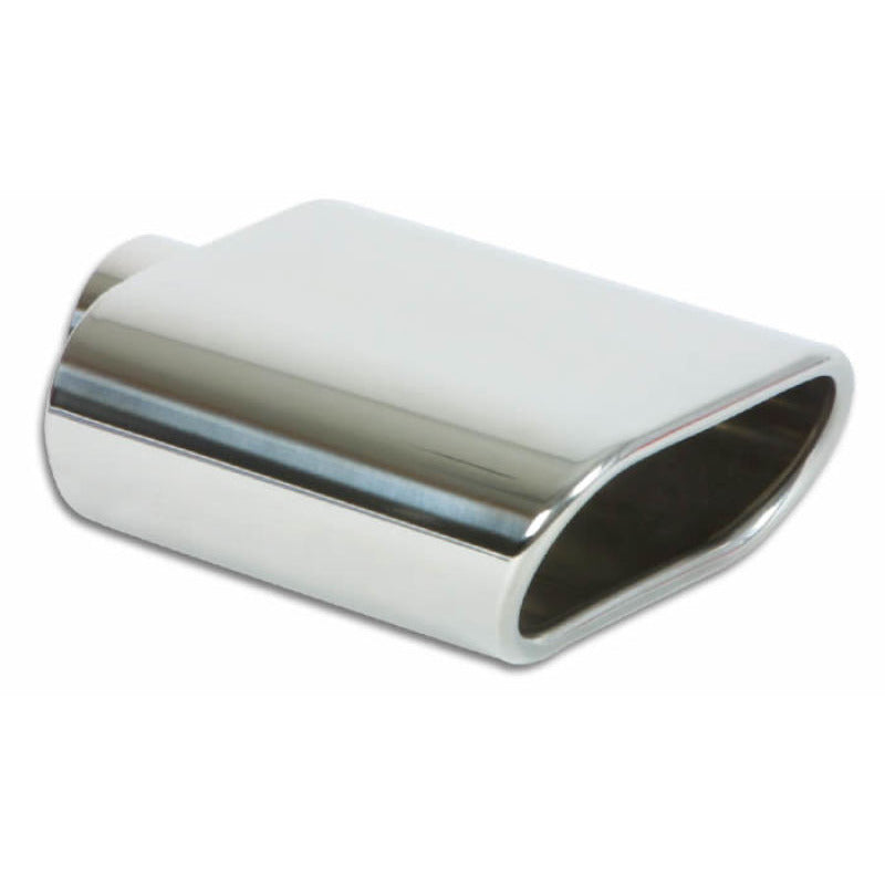 Vibrant 5.5in x 3in Oval SS Exhaust Tip (Single Wall Angle Cut Rolled Edge) Vibrant Tips