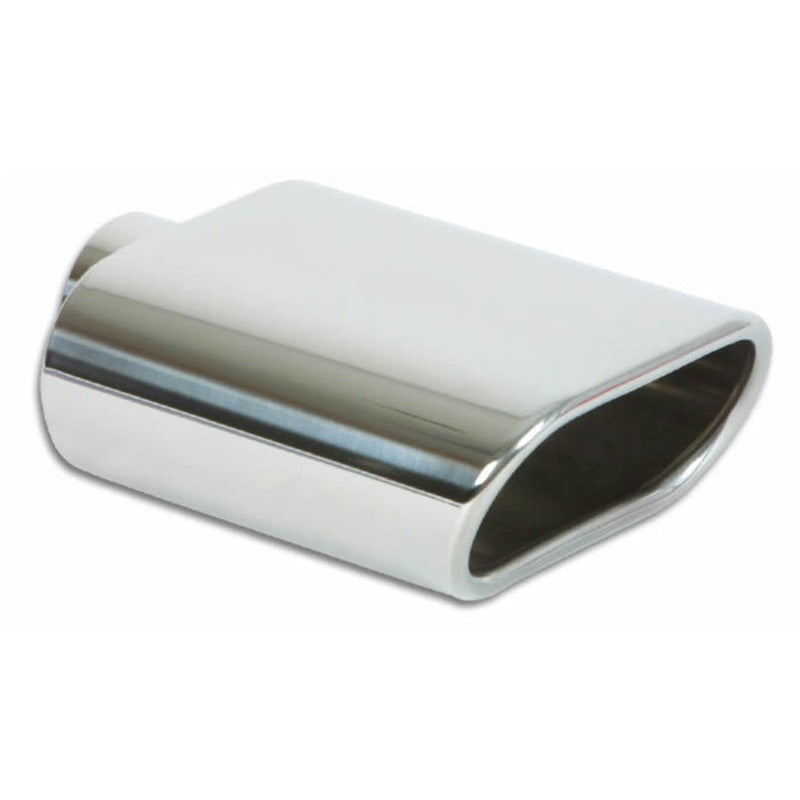Vibrant 5.5in x 3in Oval SS Exhaust Tip (Single Wall Angle Cut Rolled Edge) Vibrant Tips