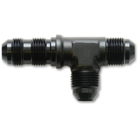 Vibrant -6AN Bulkhead Adapter Tee on Run Fittings - Anodized Black Only Vibrant Fittings