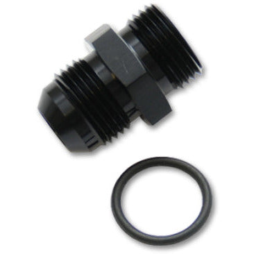 Vibrant -6AN Male Flare to -12 ORB Male Straight Adapter w/O-Ring - Anodized Black Vibrant Fittings