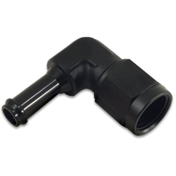 Vibrant -6AN to 3/8in Hose Barb 90 Degree Adapter - Anodized Black Vibrant Fittings
