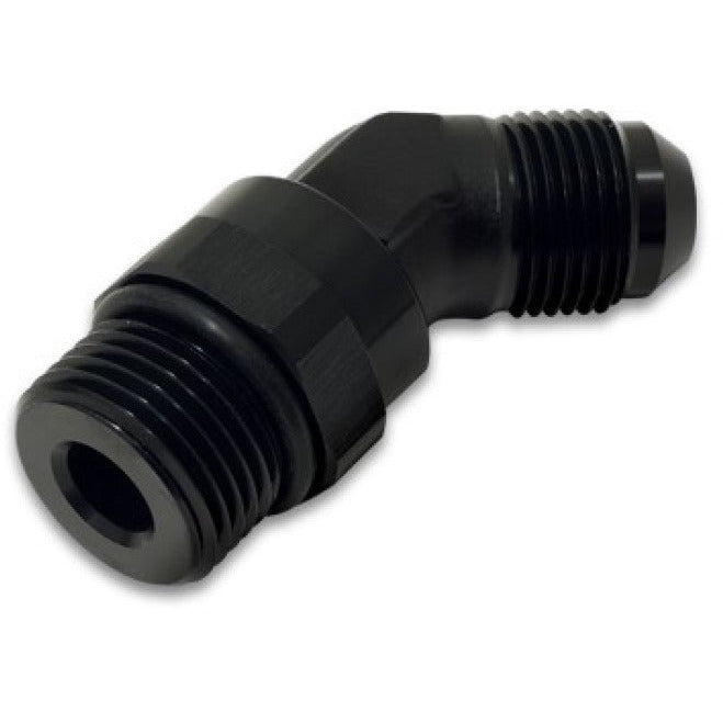 Vibrant -8AN Male to Male -10AN Straight Cut 45 Degree Adapter Fitting - Anodized Black Vibrant Fittings