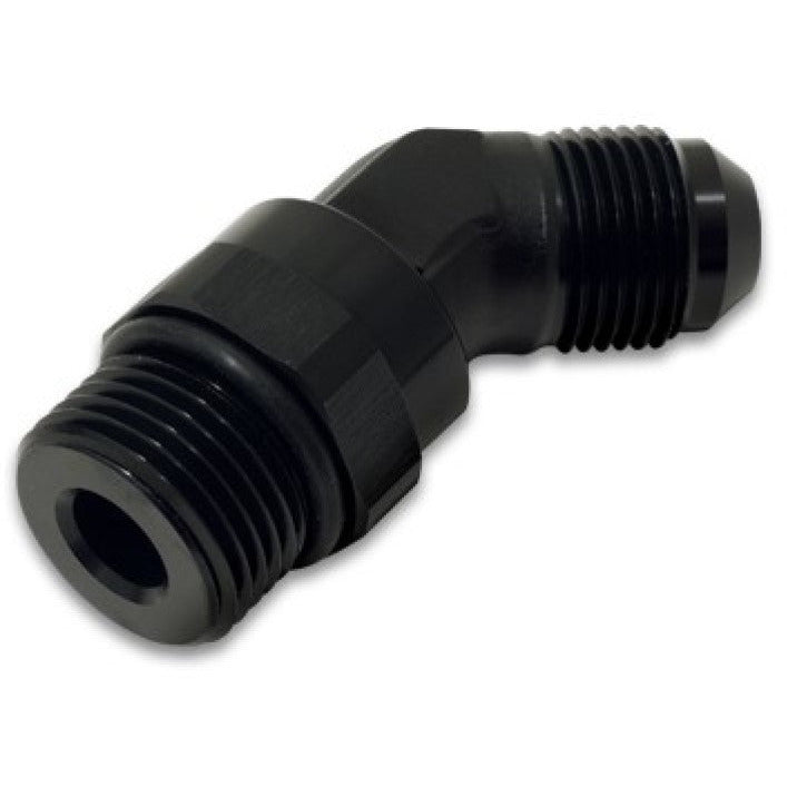 Vibrant -8AN Male to Male -6AN Straight Cut 45 Degree Adapter Fitting - Anodized Black Vibrant Fittings