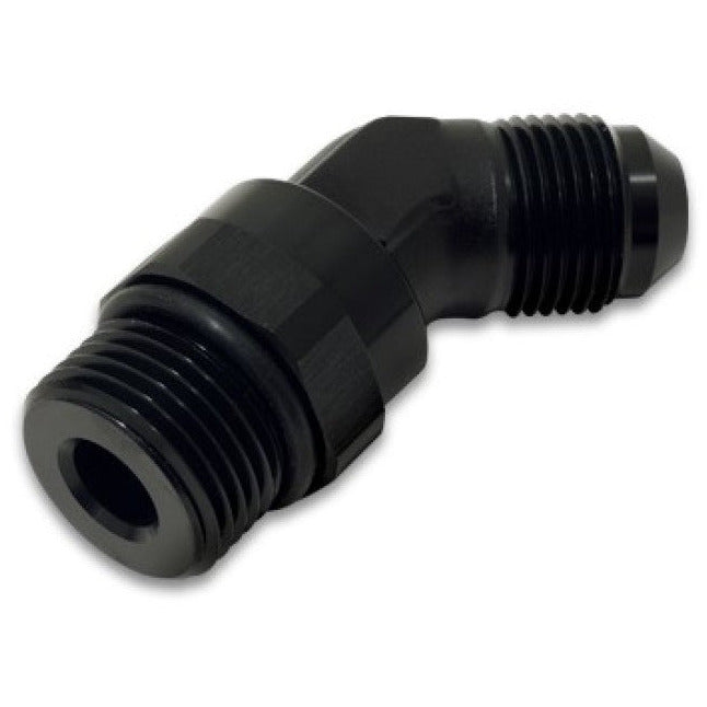 Vibrant -8AN Male to Male -8AN Straight Cut 45 Degree Adapter Fitting - Anodized Black Vibrant Fittings