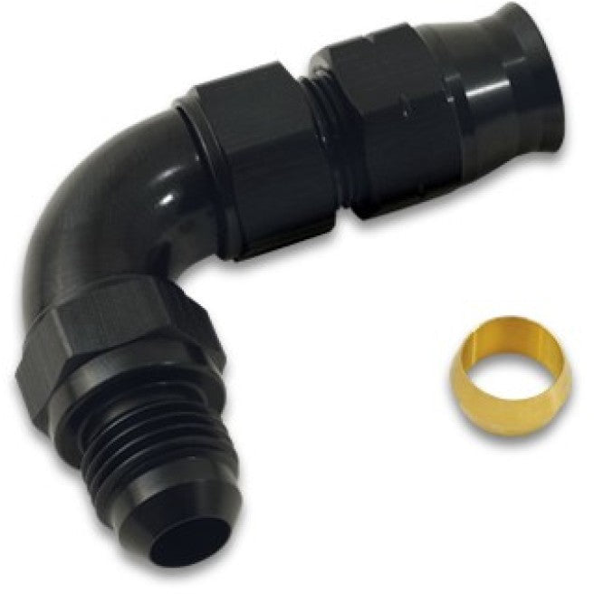 Vibrant 90 Degree 1/2in Tube to Male -8AN Flare Adapter w/ Olive Inserts Vibrant Fittings