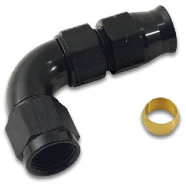 Vibrant 90 Degree 3/8in Tube to Male -6AN Flare Adapter w/ Olive Inserts Vibrant Fittings