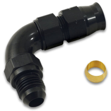 Vibrant 90 Degree 5/16in Tube to Male -6AN Flare Adapter w/ Olive Inserts Vibrant Fittings