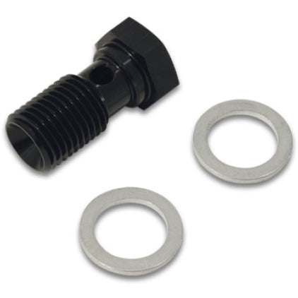 Vibrant Aluminum Banjo Bolt w/2 Washers M14x1.5, 22mm lg - Anodized Black Vibrant Fittings