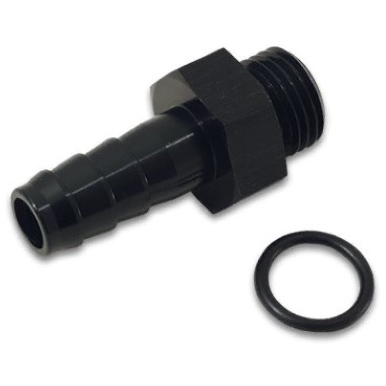 Vibrant Aluminum Male -6AN ORB to 1/8in Barb w/O-Ring - Anodized Black Vibrant Fittings