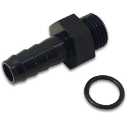 Vibrant Aluminum Male -6AN ORB to 3/8in Barb w/O-Ring - Anodized Black Vibrant Fittings